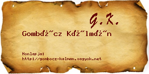 Gombócz Kálmán névjegykártya
